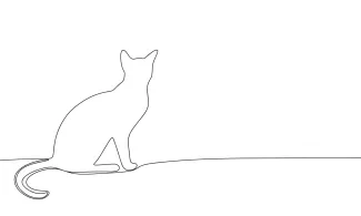 "One Line Drawing of a Sitting Cat: An Easy Way to Depict a Serene Feline"