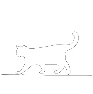 "One Line Cat Illustration: Mastering Simple and Elegant Feline Forms"