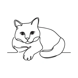 Draw a Resting Cat in Single Line Art: Relaxed Shapes for Calm Drawing Practice