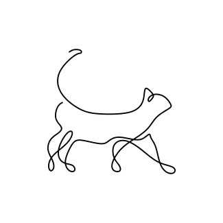 Simple Cat Drawing in One Line: Easy Practice for Animal Art Lovers