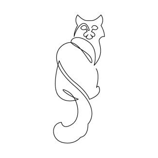 Easy One Line Cat Drawing: Build Confidence in Drawing with Simple Shapes