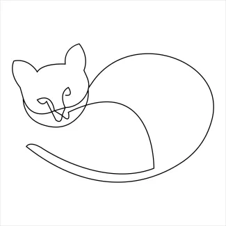 "Single-Line Cat Illustration: A Simple Way to Sketch a Feline’s Elegance"
