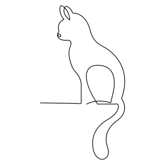 "One Line Cat Drawing: Simplifying Feline Forms for All Artists"