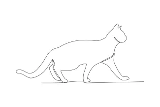 Cat Walking "Sketching a Walking Cat in One Continuous Line: A Simple Artistic Method"
