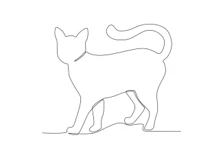 Cat Pet Pet Cat in Simple Line Drawing: Fun and Relaxing Practice for Animal Lovers