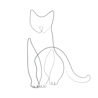 Cat Simple Cat Drawing in One Line: Great Starting Point for New Artists