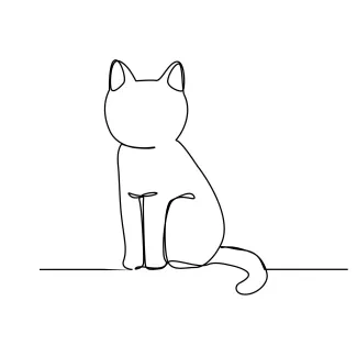 Cat One Line Drawing of a Cat: Build Fine Motor Skills and Animal Shape Awareness