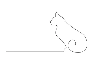  Line Cat Drawing: Explore Animal Shapes Through a Minimalist Style