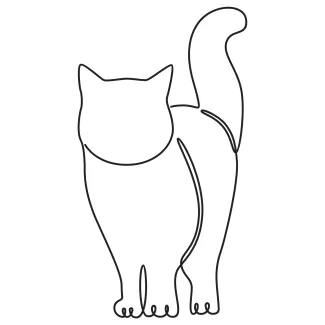  Line Cat Art: Great for Practicing Shape, Balance, and Visual Planning