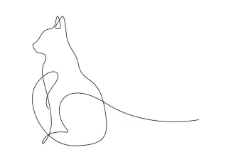 Cat  Line Drawing for Beginners: Discover Art in Simple Animal Shapes