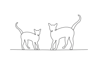  Line Cat Drawing: Explore Familiar Pets Through Simple and Relaxing Art