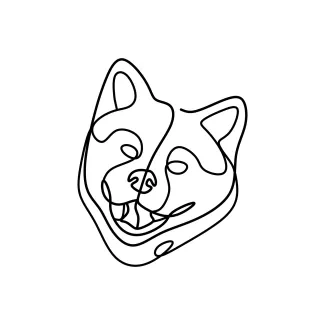 One Line Drawing of Alaskan Malamute – Learn to Draw Strong Arctic Dogs
