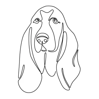 One-Line Basset Hound Drawing: Easy Art for Long-Eared Dog Lovers