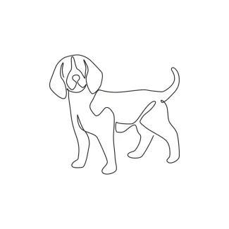One Line Beagle Drawing: Classic Hound for Beginners