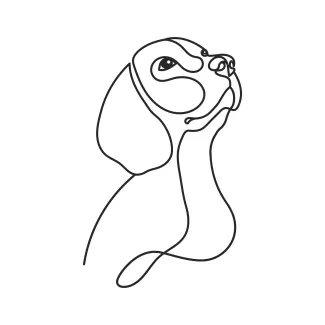 "One-Line Beagle Drawing: A Minimalist Approach to Capturing an Energetic and Loyal Breed"
