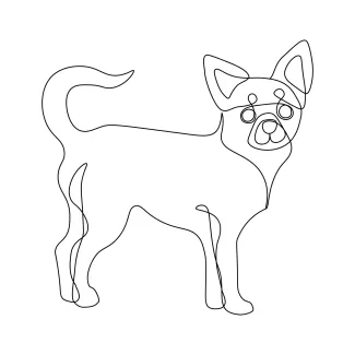 "Minimalist One Line Chihuahua: An Easy Way to Illustrate Small Dog Forms"