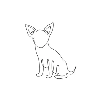 "One Line Funny Chihuahua Drawing: Illustrating Charm and Energy with Minimalist Art"