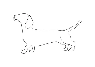 "Continuous Line Dachshund Drawing: Simplified Sketching of a Unique Breed’s Silhouette"