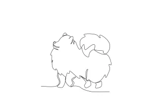 One Line Drawing of a Dog Outside: Practice Scenes with Pets in Simple Lines