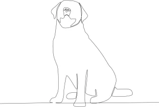 "Minimalist One Line Sitting Dog: A Simple Way to Sketch Animal Posture"