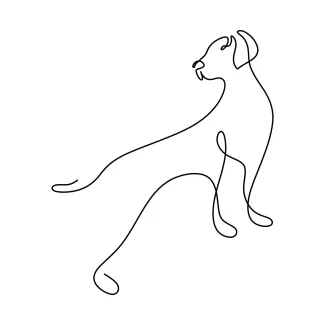"Single Line Big Dog Sketch: An Easy Way to Illustrate Strength in Minimalist Art"