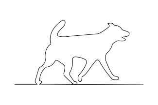 Basic One Line Dog Drawing – Ideal Starting Point for Dog Lovers