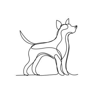 Friendly Dog in One Line: Gentle Art for All Ages