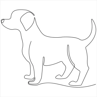 Simple One Line Drawing of a Dog – Great for Quick Animal Sketches