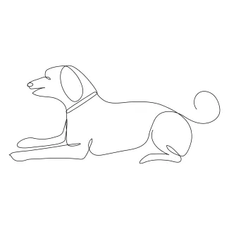 "Single Line Art Dog: Simplifying Pet Portraits for Easy Creative Expression"