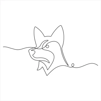 One Line Dog Drawing for Practicing Simple Animal Shapes and Expression