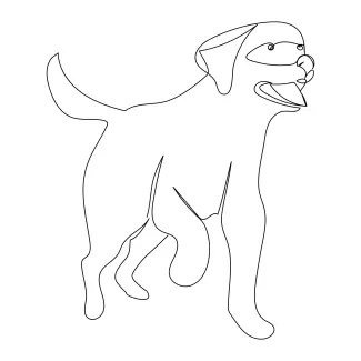"Single Line Art Dog Illustration: Developing Artistic Skills with Simplified Canine Shapes"