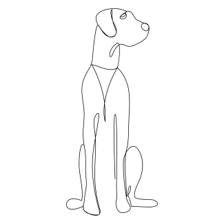Easy One-Line Dog Drawing: A Friendly Pet for Creative Line Practice