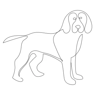 "Simple Line Drawing of a Dog: Quick and Accessible Sketching for All Artists"