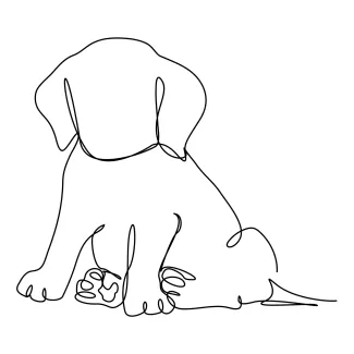 "Continuous Line Dog Sketch: Expressing Strength and Personality with One Line Art"