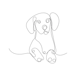 Simple One-Line Dog Drawing for Creative Learning and Skill Practice