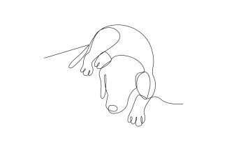 "One-Line Dog Art: A Simplified Approach to Capturing Pet Elegance and Stance"