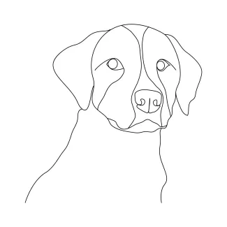 "Minimalist Dog Illustration: A One-Line Study of Lively and Recognizable Pet Figures"