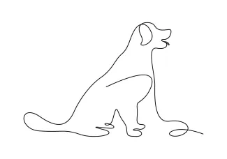 "Quick and Easy One-Line Dog Sketch: A Great Way to Learn Art"