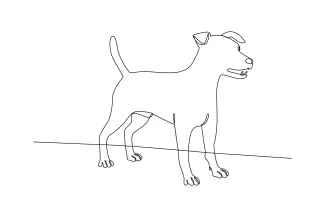 Simple One Line Dog Drawing for Beginners: Learn Animal Art with Easy Shapes