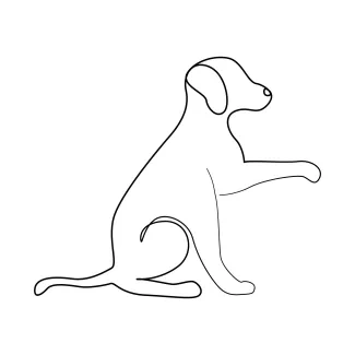 Easy One Line Art of a Pet Dog: Learn Drawing Basics Through Fun Animals