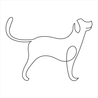 "Easy One-Line Art of a Pet Dog: A Fun Drawing for Kids"