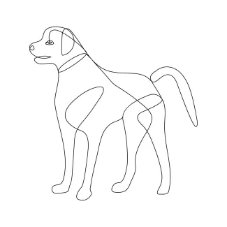 Simple One-Line Dog Sketch: Improve Animal Drawing with Minimal Shapes