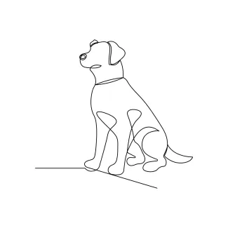 Single Line Dog Pet Drawing – Easy Shape Practice for Beginners