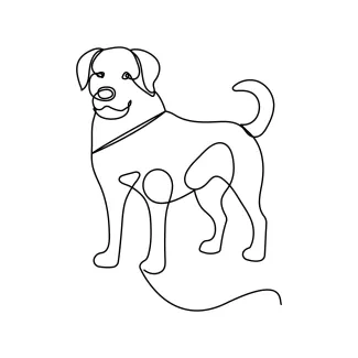 One Line Drawing of a Calm Pet Dog – A Gentle Art Activity for Beginners