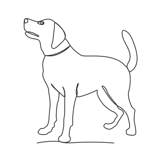 "One-Line Dog Drawing: A Minimalist Approach to Capturing Man's Best Friend"