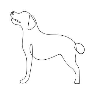Dog in One Line: Practice Clear and Simple Drawing with a Friendly Animal