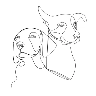One Line Drawing of a Dog for Art Practice: Great for Beginners and Kids