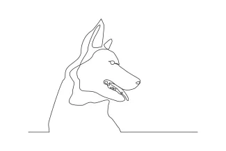 Happy Pet Dog Portrait "Single Line Happy Pet Dog Portrait: A Simple Approach to Drawing Joy"