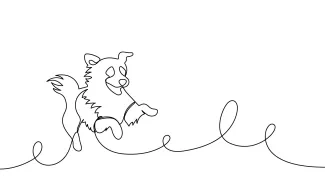 Running Happy Dog in One Line – Fun Practice for Motion Drawing