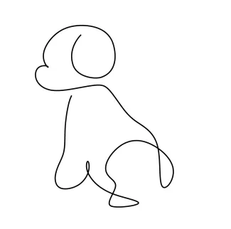 Puppy Sitting "Simple One Line Puppy Sketch: A Fun and Easy Way to Draw Cuteness"